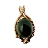 14k Gold Jade/Chrysoprase Pendant