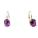 14k Gold Amethyst Earrings