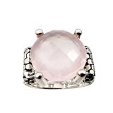 Michael Dawkins Sterling Rose Quartz Pebble Ring