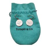 Tiffany & Co. Sterling Round Tag Dangle Earrings