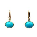 18k Gold Turquoise Drop Earrings