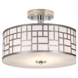 $100 2-12 Semi Flush 2-Light Ceiling Light, Chrome