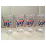 4 Vintage Miller Lite Pint Glasses