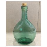 Vintage Green Glass Bottle with Cork