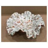 Mid Century Ruffled Speckled Bowl