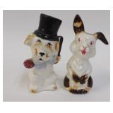Magician Dog in Top Hat with Rabbit