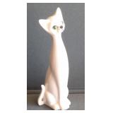 Mid Century Modern 10" Tall White Siamese Cat