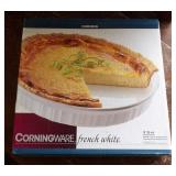Corning Ware French White Quiche Pie Plate Pan