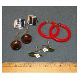 Lot of Vintage Enamel & Plastic Clip Earrings