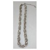 Silver Tone Loop Chain Choker Necklace