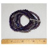 Faceted Iridescent Beaded Multi-Strand Bracelet