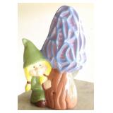 Hand-Painted Lawn Garden Mushroom & Gnome