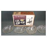 Indiana Glass Pebble Leaf Tidbit Dessert Set