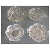 Lot of 4 Vintage Glass Dishes