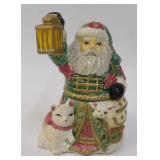 Stacking Santa Claus with Lantern & White Cat