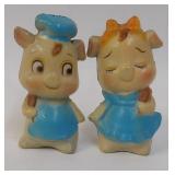 Hard Plastic Anthropomorphic Pig Couple