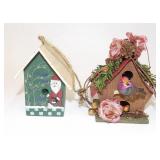 2 Birdhouse Christmas Ornaments