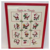 Santa Claus Framed Cross Stitch Art