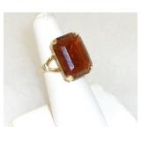 Vintage Avon Faux Topaz Glass Stone Cocktail Ring