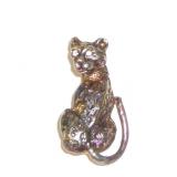 Vintage Jeweled Eye Leopard Cat Brooch