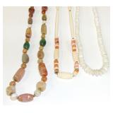 Lot of Polished Stone & Shell Necklaces