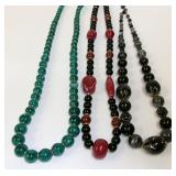 Lot of 3 Vintage Long Chunky Beaded Necklaces