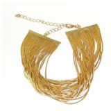 Gold Tone Multi-Strand Snake Chain Bracelet