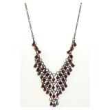 1928 Ruby Glass Victorian Bib Necklace