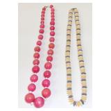 2 Retro Vintage Strand Necklaces