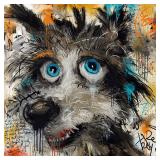 TedyZet -"Curious Blue Eyes", COA, 20"x20" in