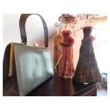 2 Decorative Jewelry Hangers & Vintage Handbag by