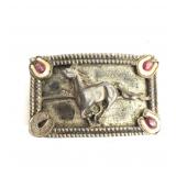Vintage Brass Belt Buckle Mustang Horse