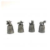 Disney Animal Kingdom Pewter Thimble Lot of 4