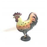 Folk Art Tin Rooster Sculpture w/Candle Hole