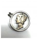 Mercury Head Dime Pendant