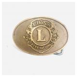 Vintage Brass Belt Buckle LIONS CLUB