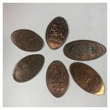 Elongated Coin Lot: 6 Attraction Theme Parks