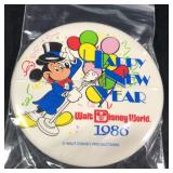 Disney World Badge Button: Happy New Year 1986