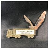 Vintage Advertising Pocket Knife Trucking 305