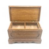 Vintage Oak Wood Jewelry Box