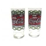 2 Vintage Coke Coca-Cola Glasses Lot