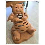 Terra Cotta cat Tealight Outdoor Decor