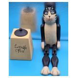 HANDCRAFTED JOINTED SHELF SITTER CAT/CANDLE DECOR