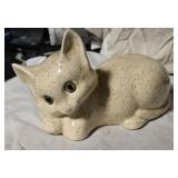 Ceramic Cat Green Glass Eyes Canadiana Pottery