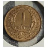 1965 British Caribbean Territories 1 Cent Coin