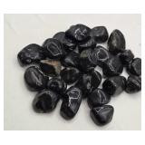 LOT OF BLACK ONYX TUMBLED STONES