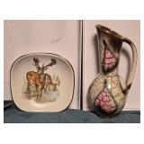 ABSTRACT GERMAN VASE & SMALL WALL PLATE