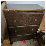 VINTAGE RUSTIC 3 DRAWER WOODEN DRESSER