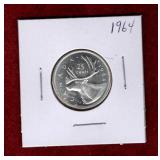 CANADA 1964 SILVER QUARTER