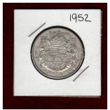 CANADA 1952 SILVER 50 CENT COIN